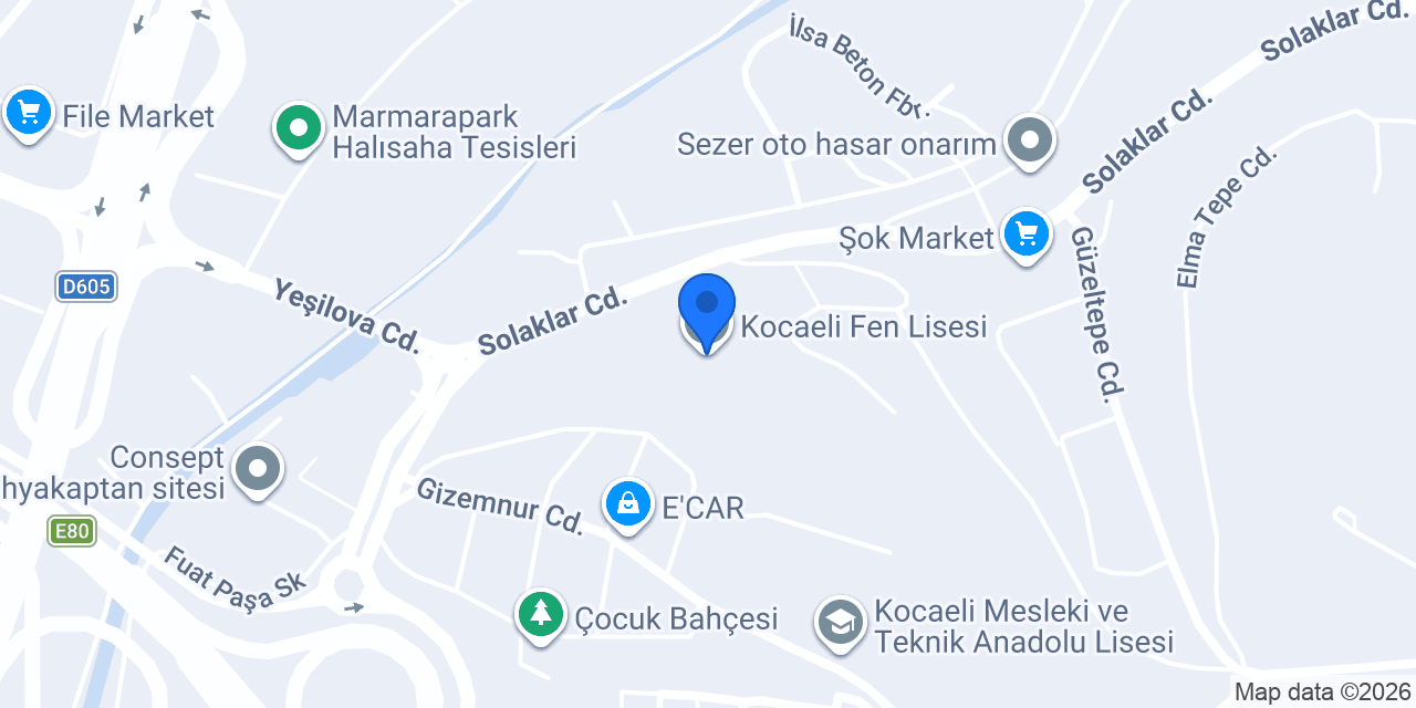 Kocaeli Fen Lisesi konumu