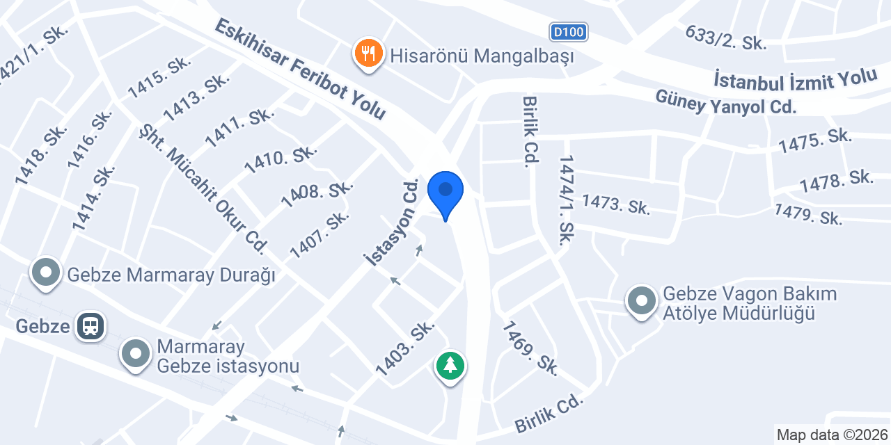 Pamukkale Turizm Darıca Şubesi konumu
