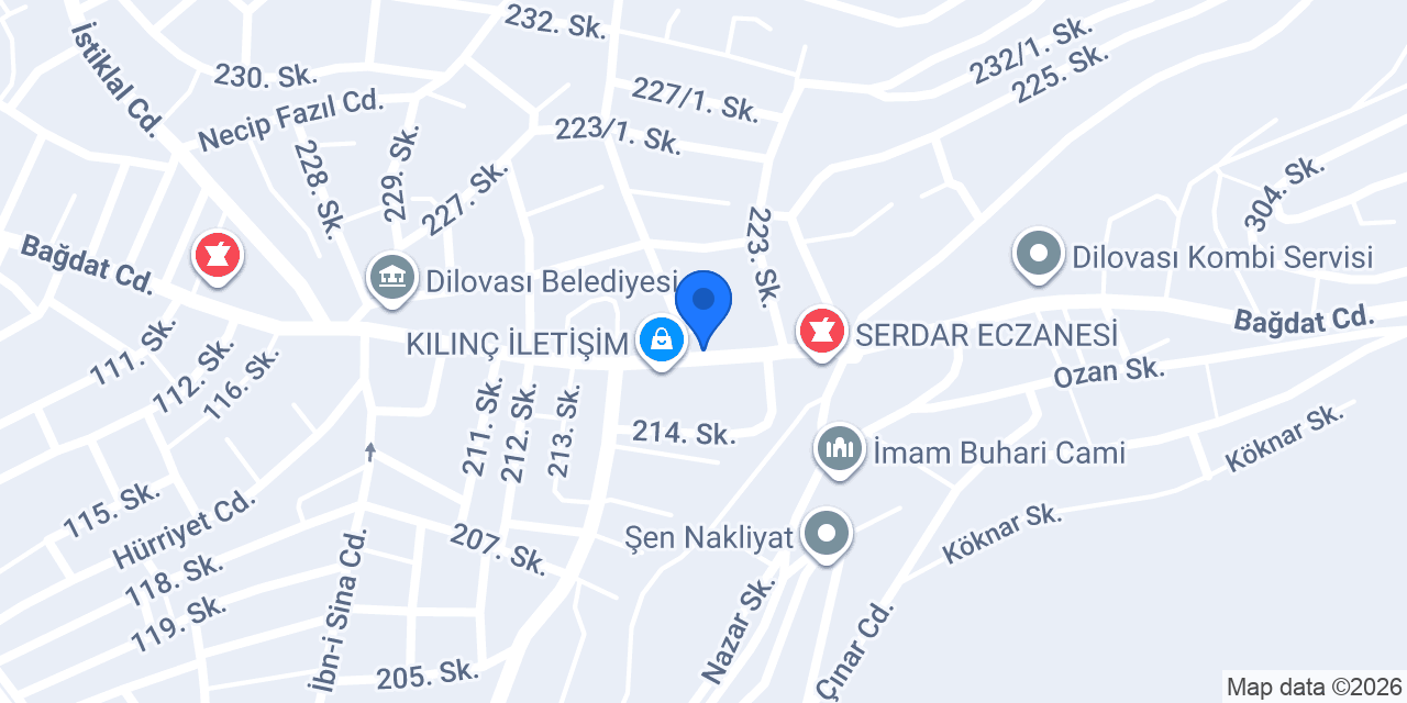 KILINÇLAR AVM konumu