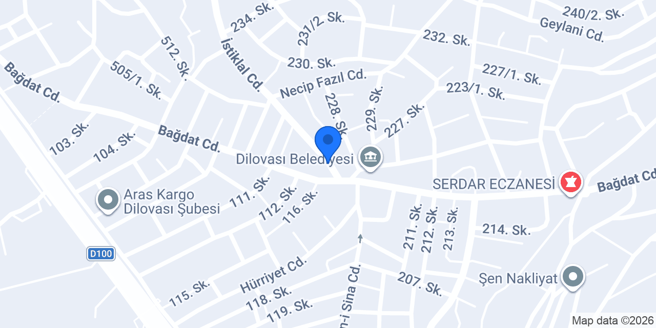 Antakya Döner Dilovasi konumu