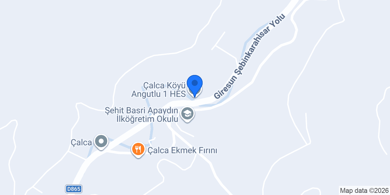 Çalca Köyü Angutlu 1 HES konumu