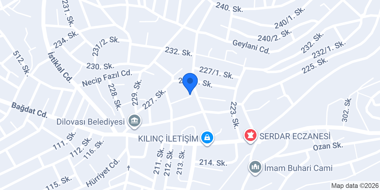 Dilovası Mini Kepçe konumu