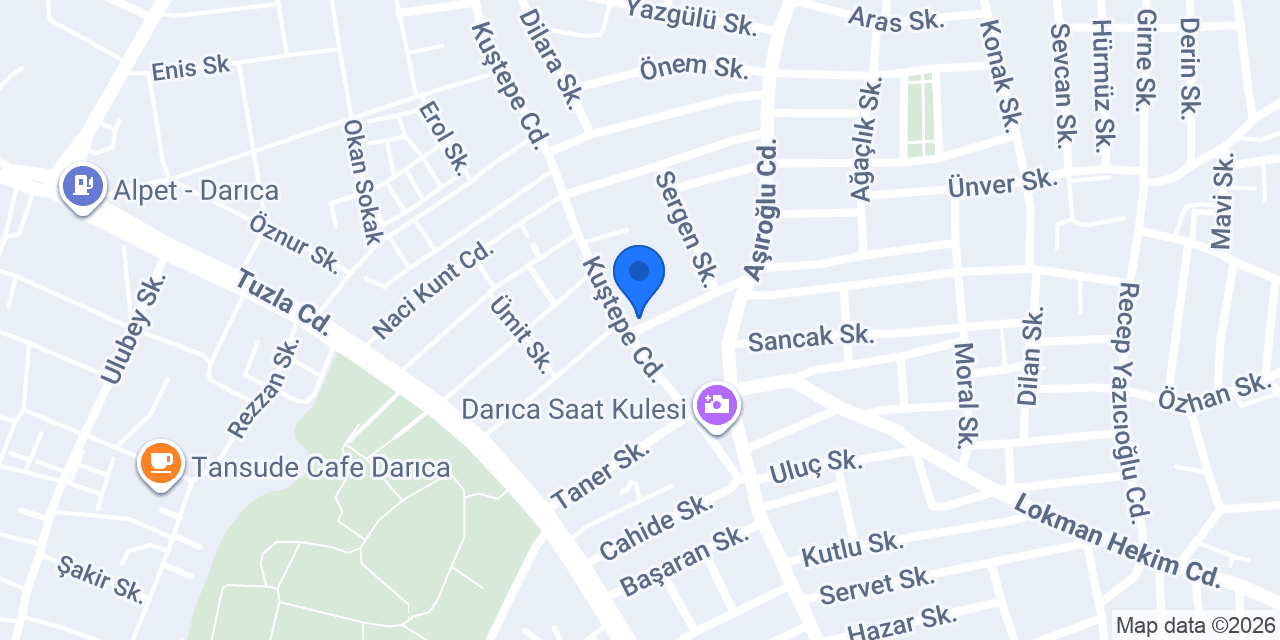 Özyurt Tesisat Darıca Şubesi konumu