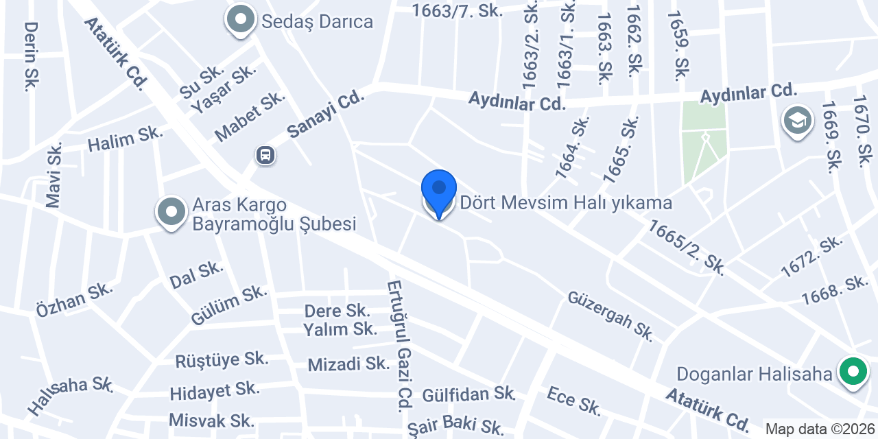 Dört Mevsim Halı yıkama konumu