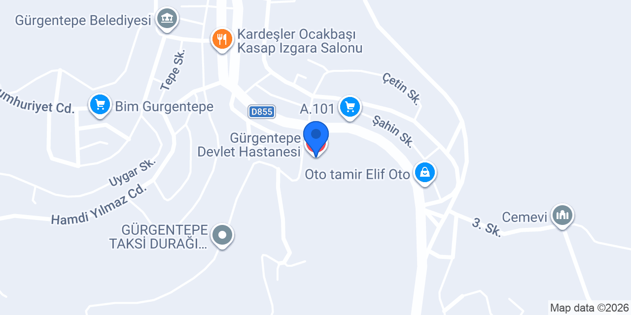 Gürgentepe Devlet Hastanesi konumu