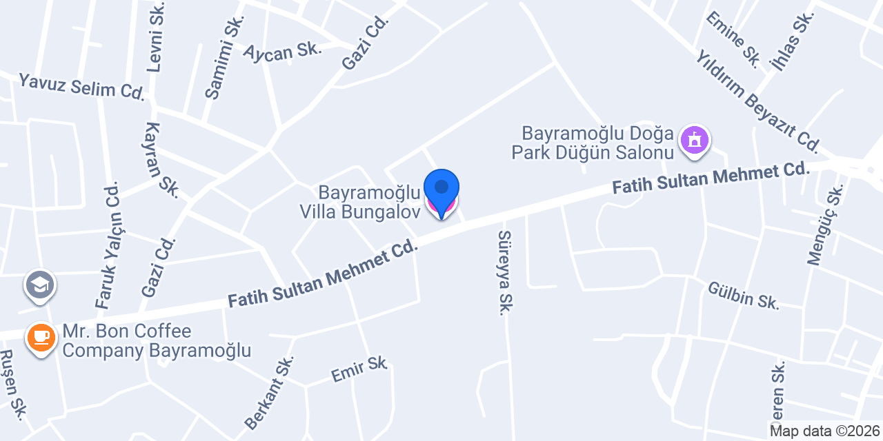 Bayramoğlu Villa Bungalov konumu