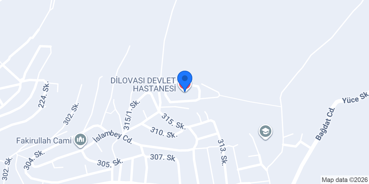 DİLOVASI DEVLET HASTANESİ konumu