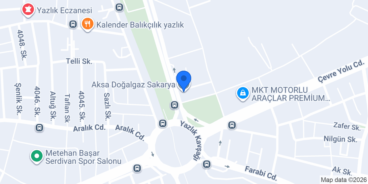 Aksa Doğalgaz Sakarya konumu