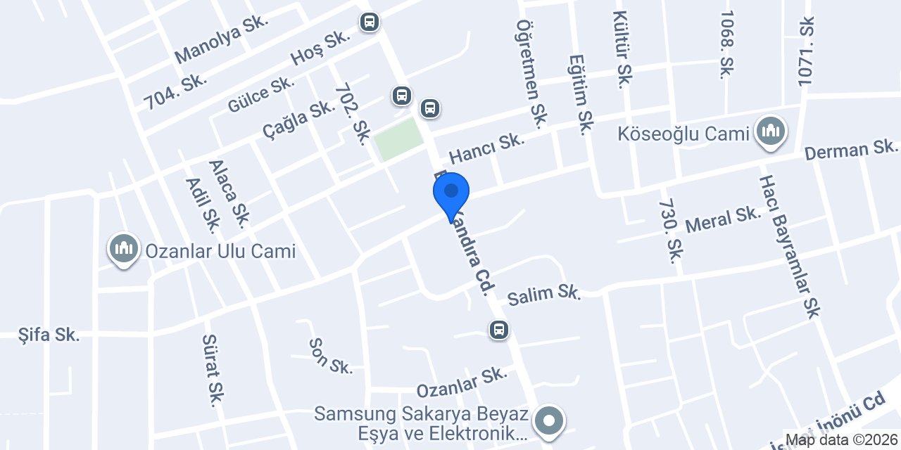 Damak Dondurma konumu