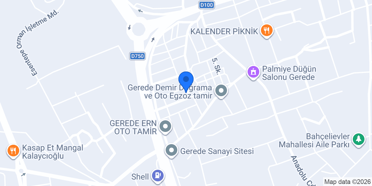 Üstündağ Otomotiv konumu