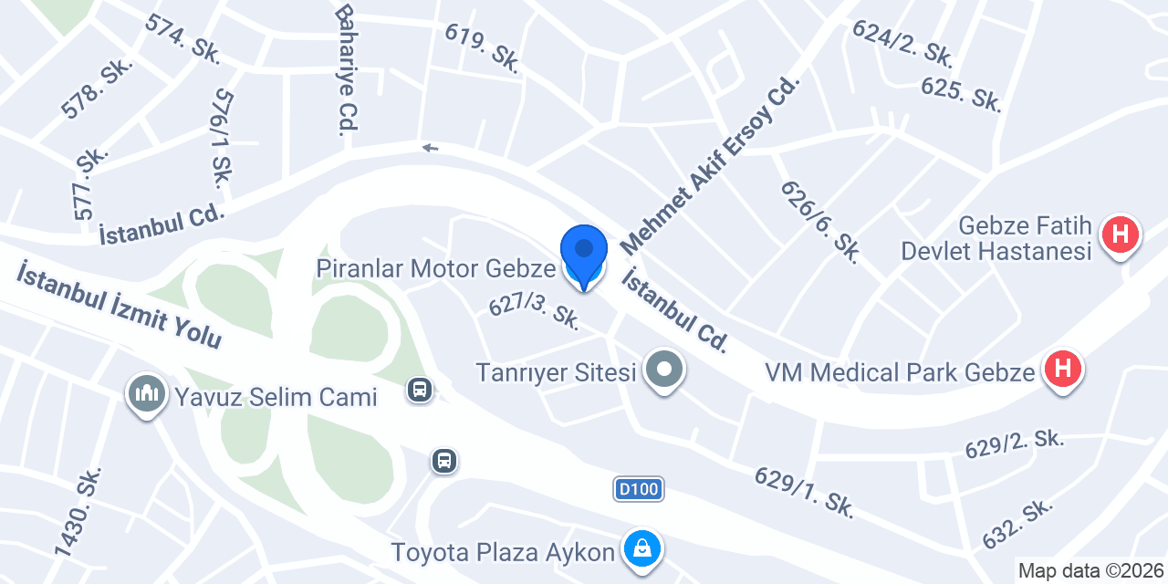 Piranlar Motor Gebze konumu