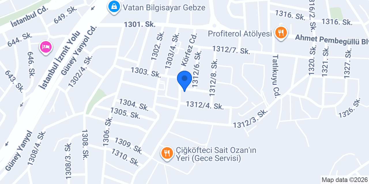 Burger zade (Gebze) konumu