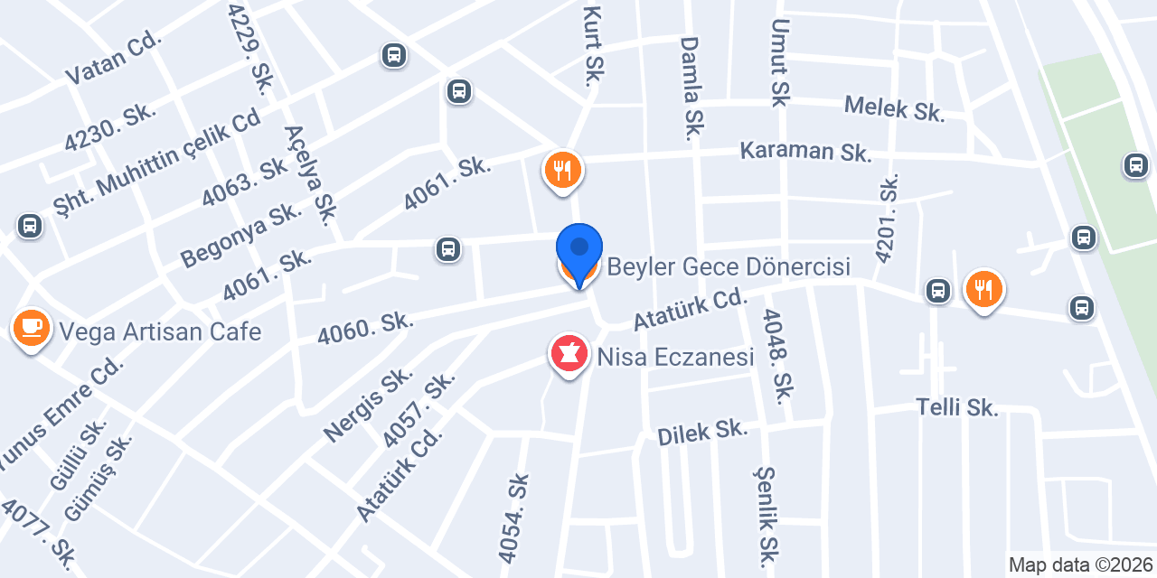 Beyler Gece Dönercisi konumu