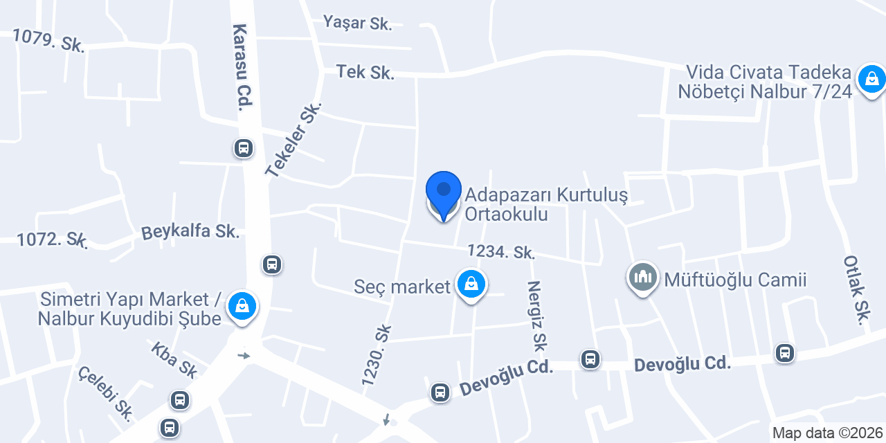 Adapazarı Kurtuluş Ortaokulu konumu