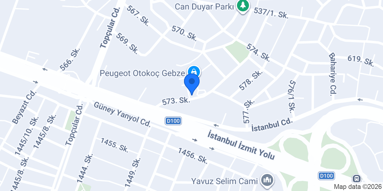 Opel Otokoç Gebze konumu