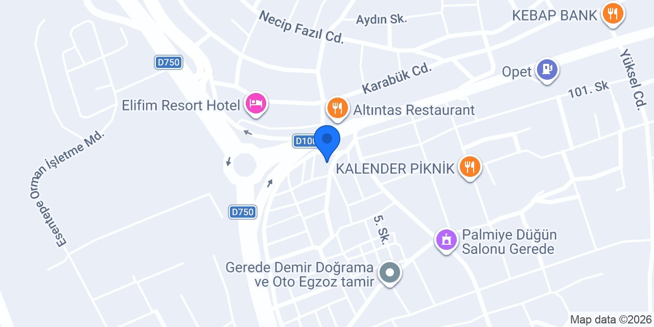 Gerede BK Oto Kurtarma konumu