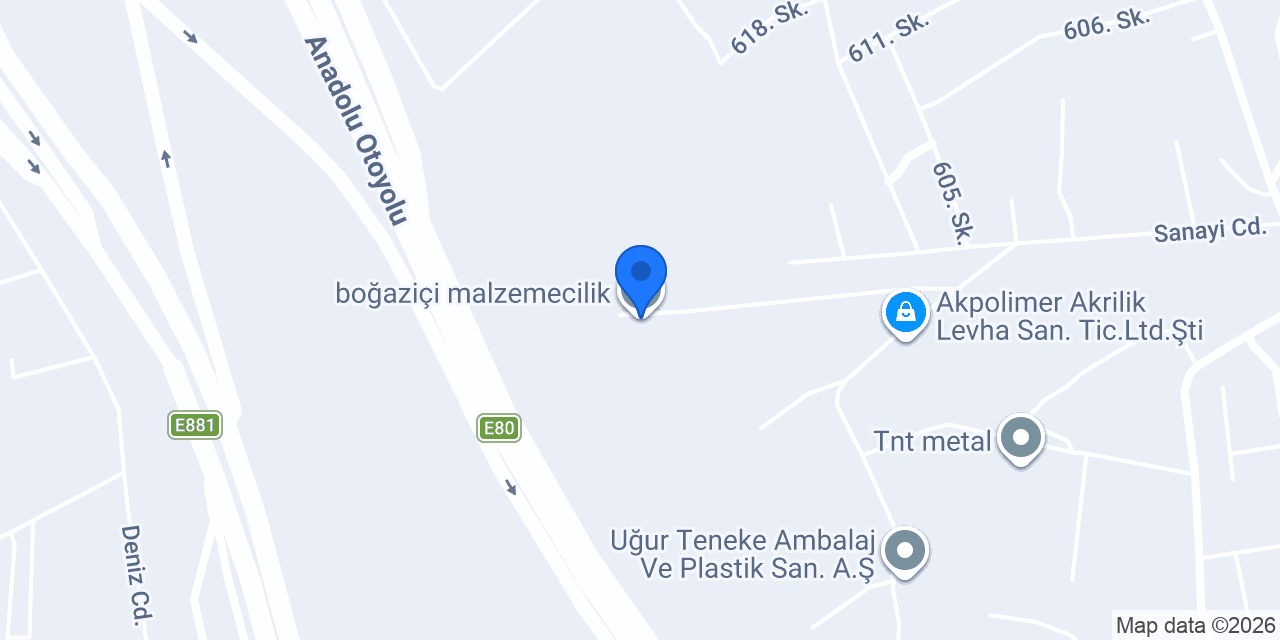 boğaziçi malzemecilik konumu