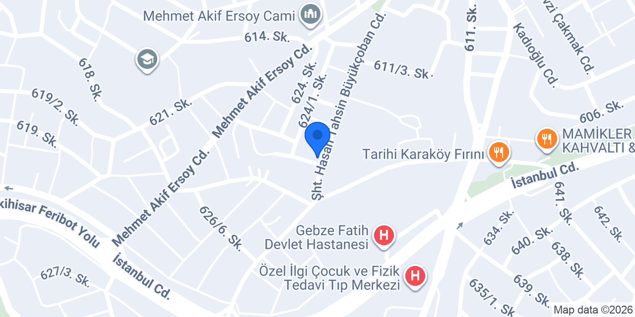 Özel Gebze Neşeli Çınarlar Kreş konumu