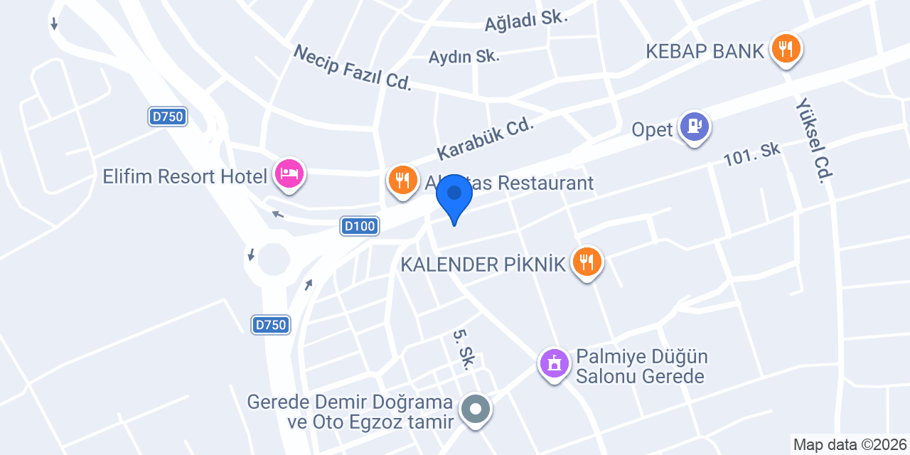 Gerede Fatih Oto Lastik konumu