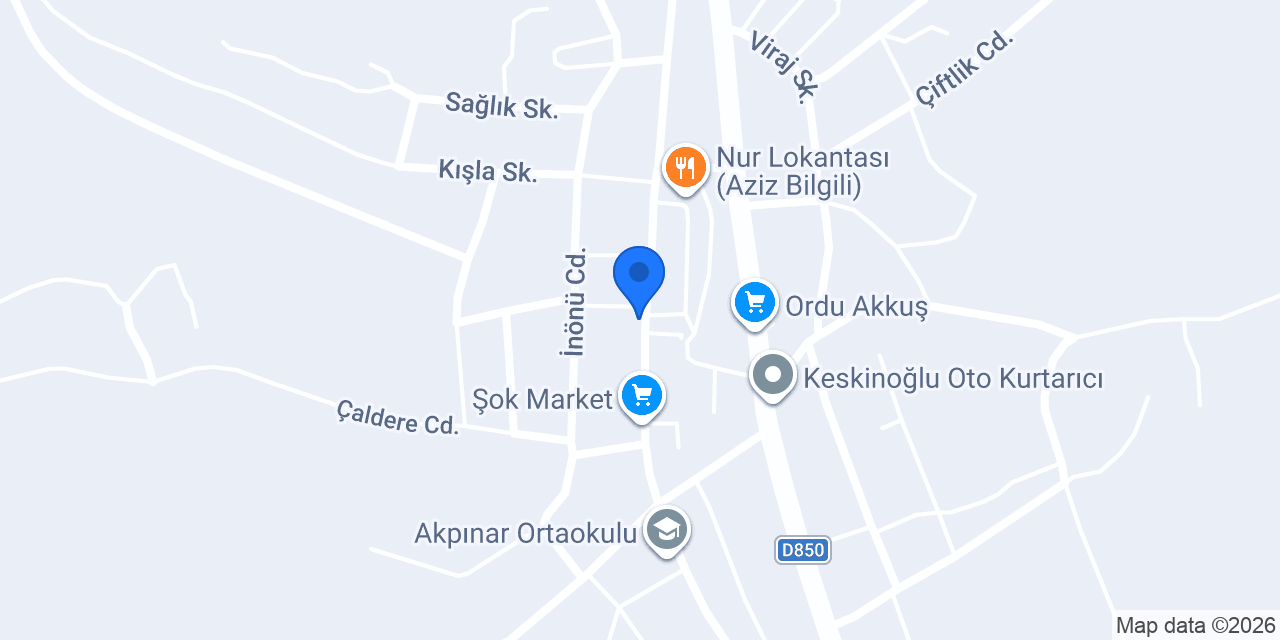 Halkbank Akkuş Şubesi konumu