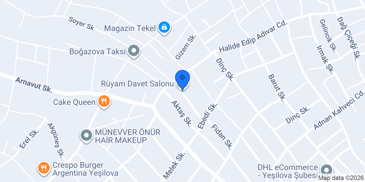 Rüyam Davet Salonu konumu