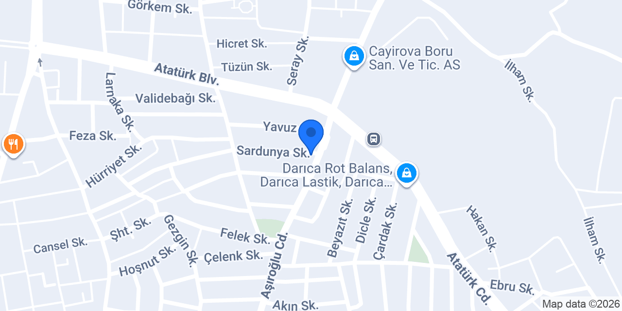 DARICA LİDER AKÜLÜ ARABA TAMİR MERKEZİ konumu