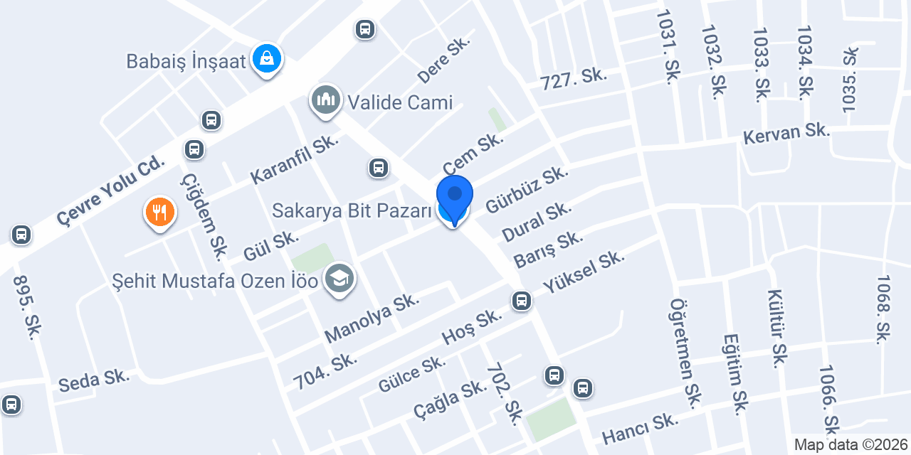 Sakarya Bit Pazarı konumu