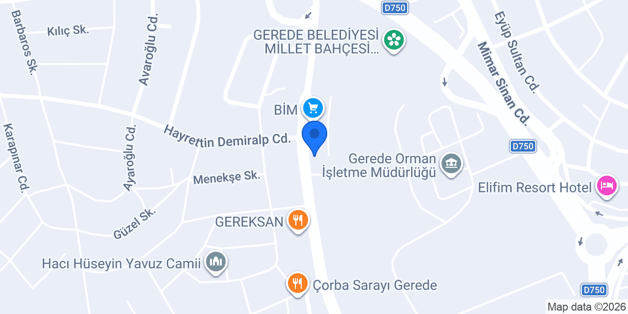gerede Kardelen Anaokulu konumu