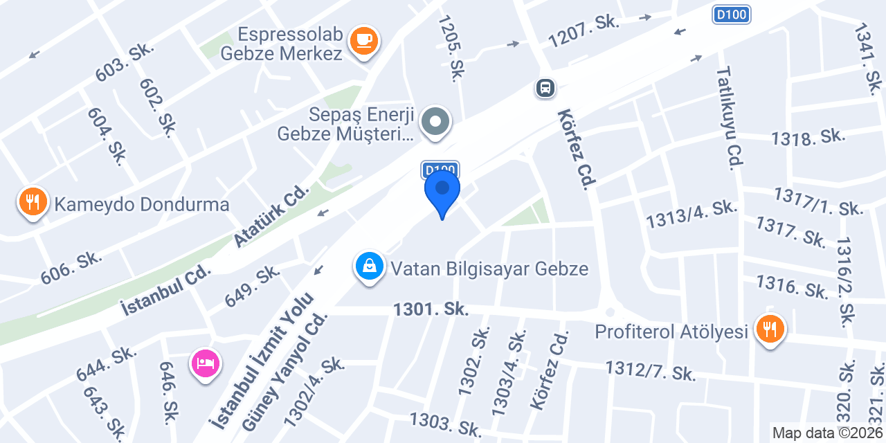 Garenta - Gebze Şehir Şubesi konumu