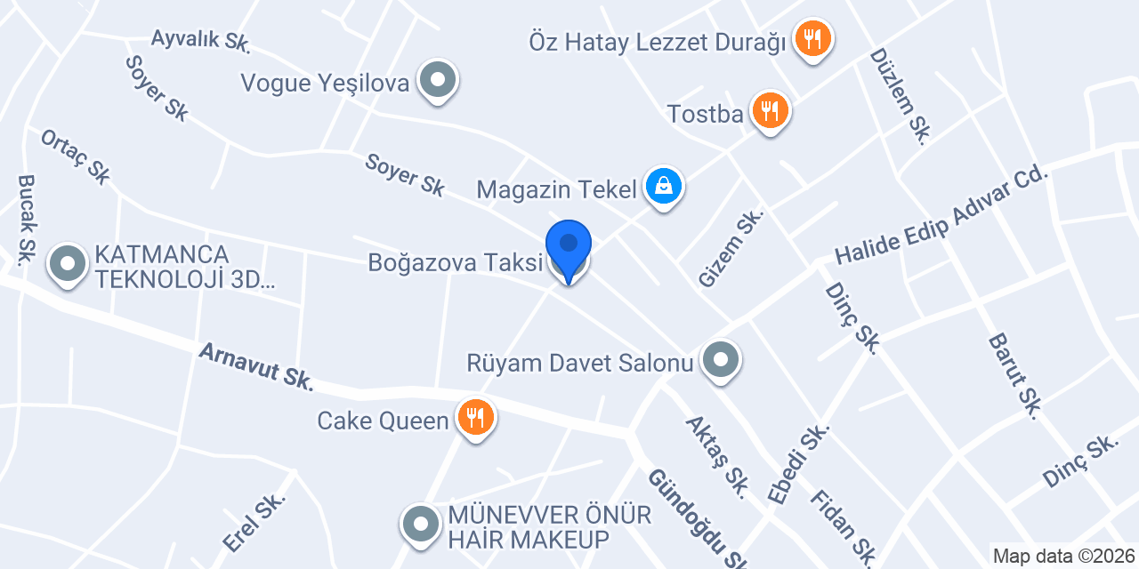 Boğazova Taksi konumu
