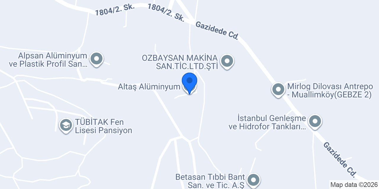 Altaş Alüminyum konumu