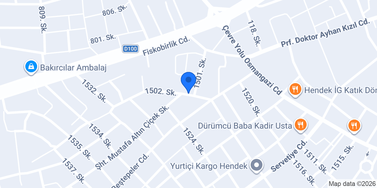 Aras Kargo Hendek Şubesi konumu