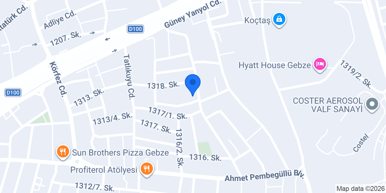 GEBZE TABELA konumu