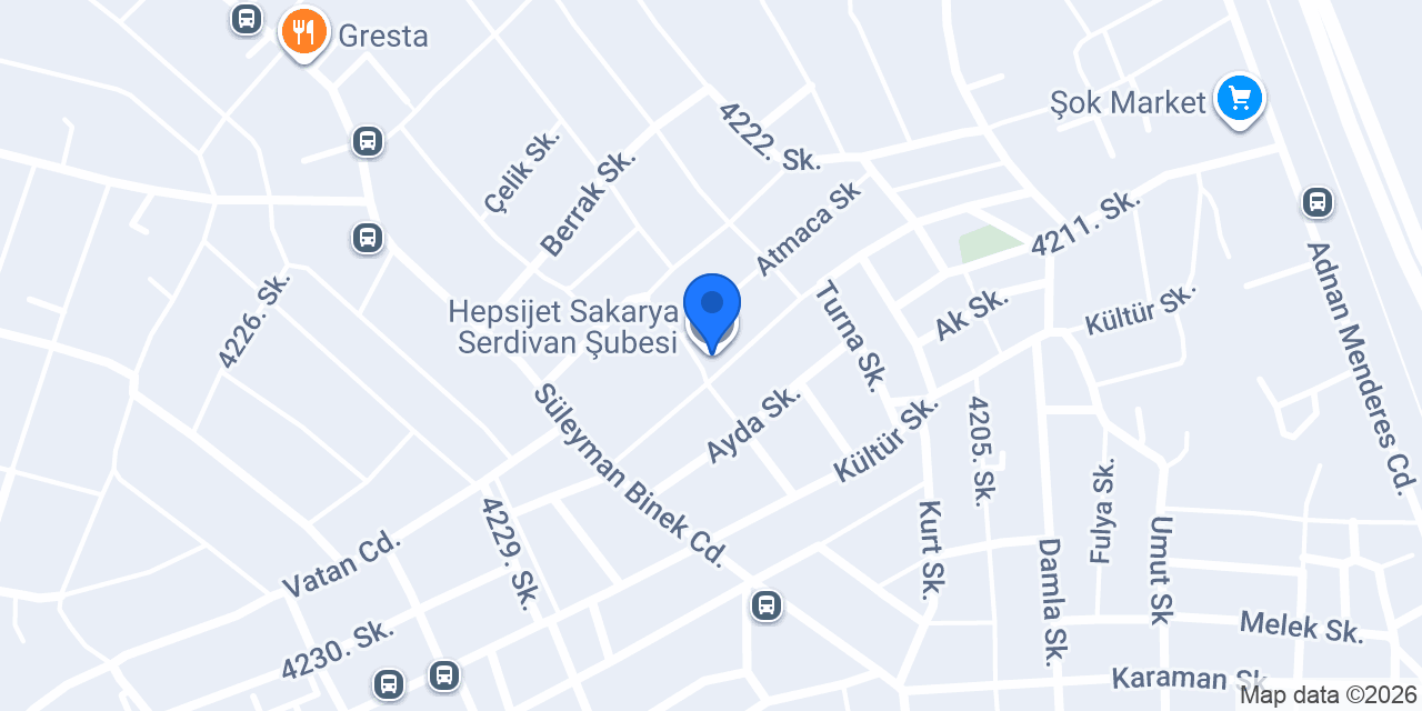 Hepsijet Sakarya Serdivan Şubesi konumu