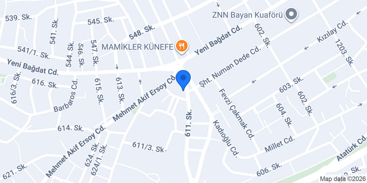 Gebze Baklava Ayna konumu