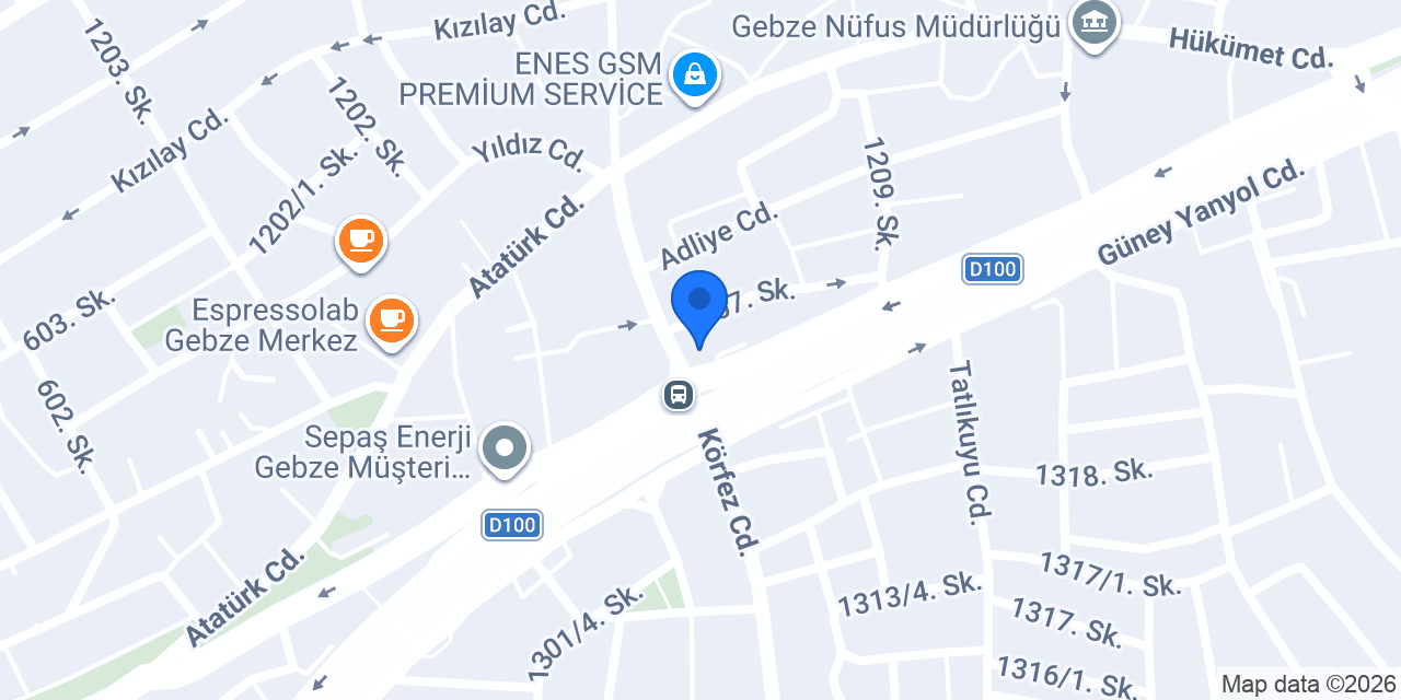Vakıf Katılım Gebze Şubesi konumu