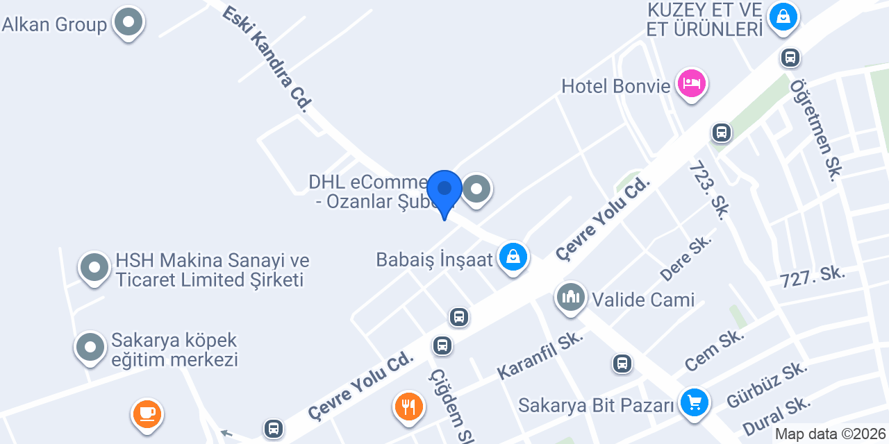 Sakarya RK Rent A Car konumu
