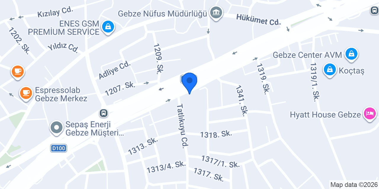 Gebze jant cnc boya konumu