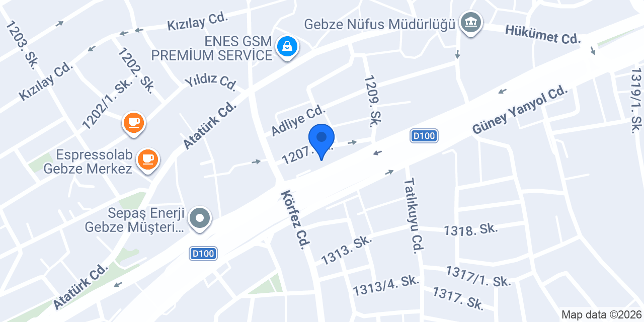 Gebze Diş Doktoru Fatma Kurtuluş konumu