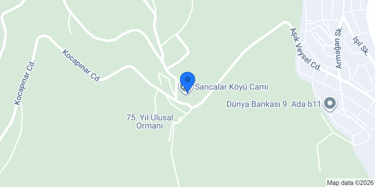 Sarıcalar Köyü Cami konumu