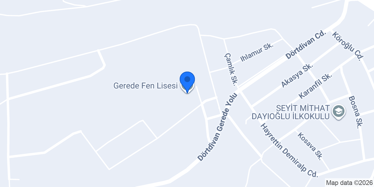 Gerede Fen Lisesi konumu