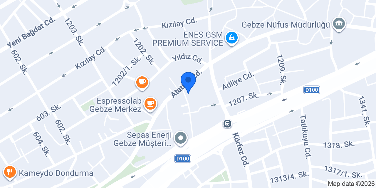 Özel Gebze Kent Diş Kliniği konumu