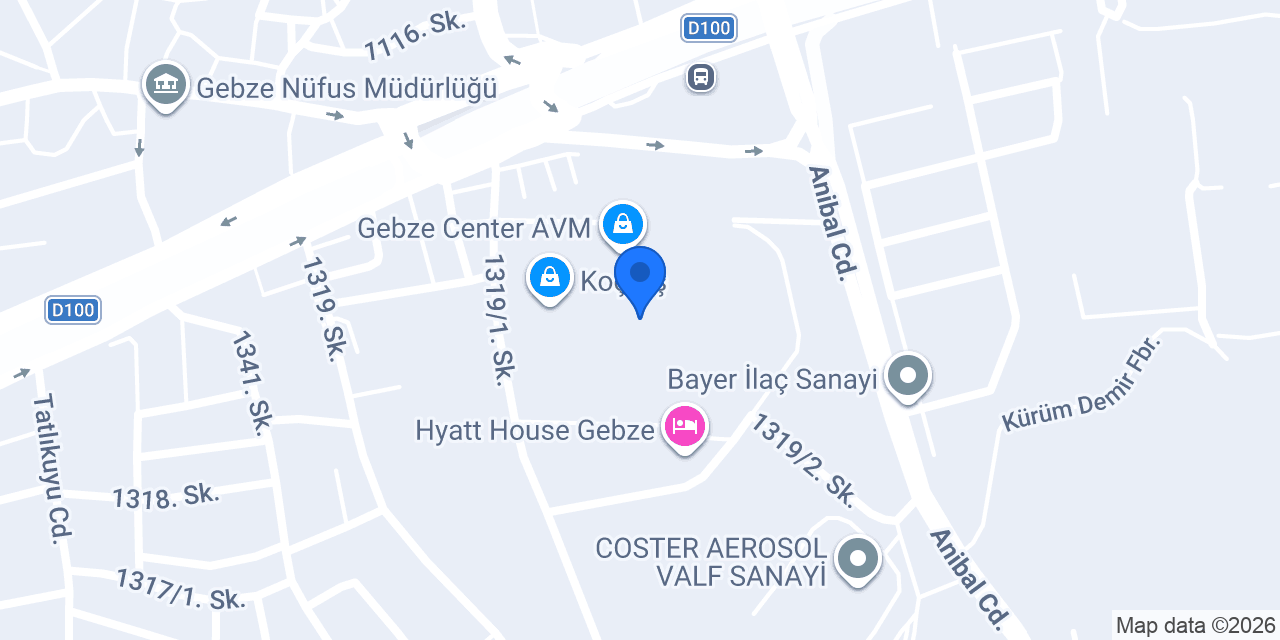 Pasaport Pizza Gebze Center Avm konumu