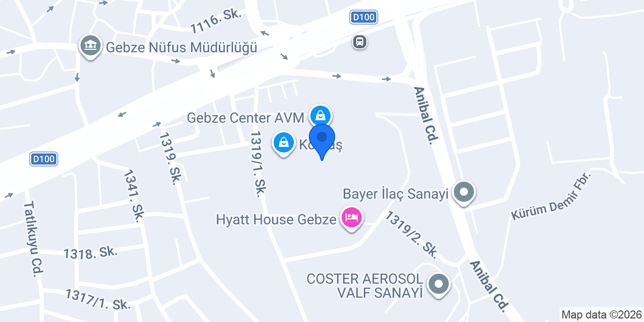 Penguen Kitabevi Gebze Center AVM konumu