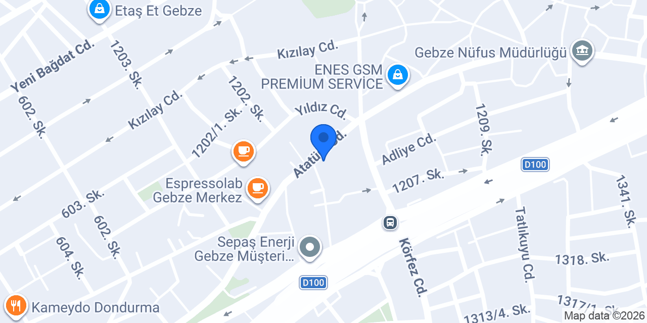 Akbank Gebze Şubesi konumu