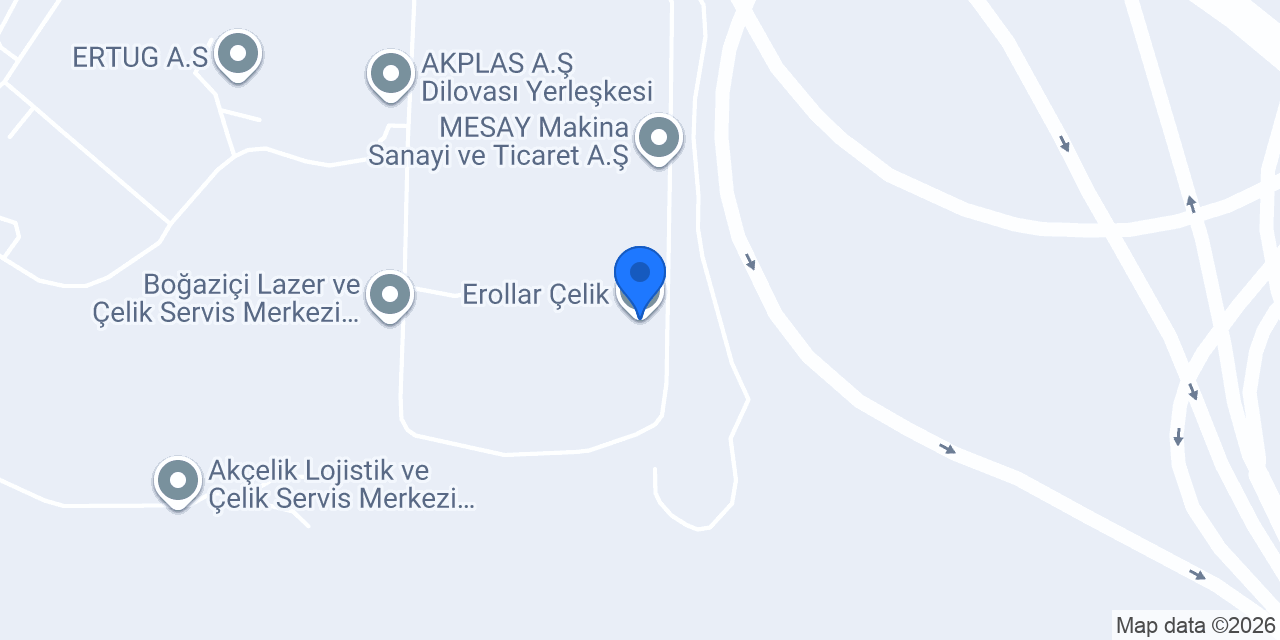 Erollar Çelik konumu