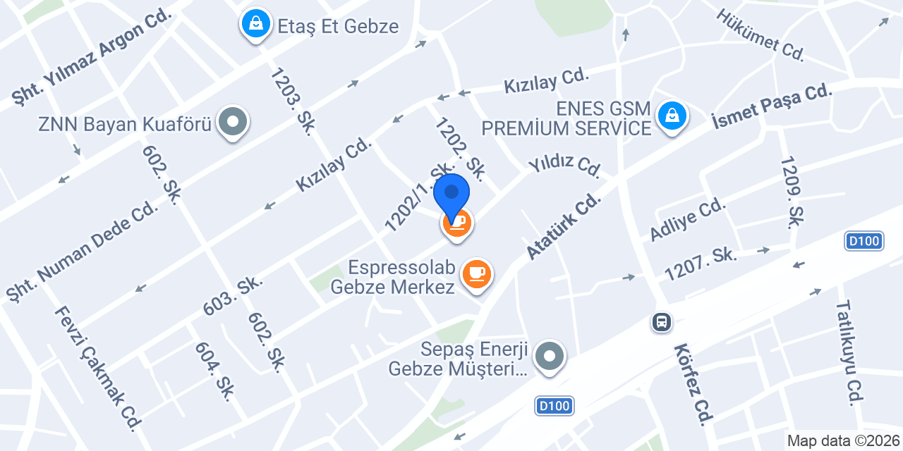Zeus Coffee Gebze konumu