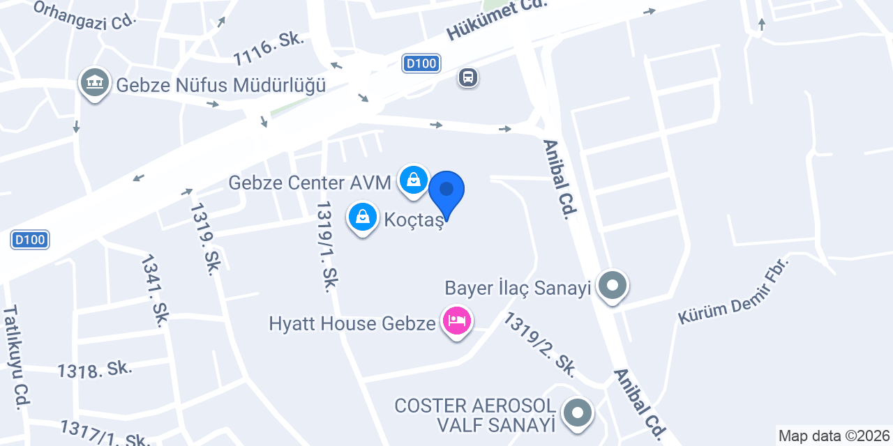 Kahve Dünyası - Gebze Center konumu