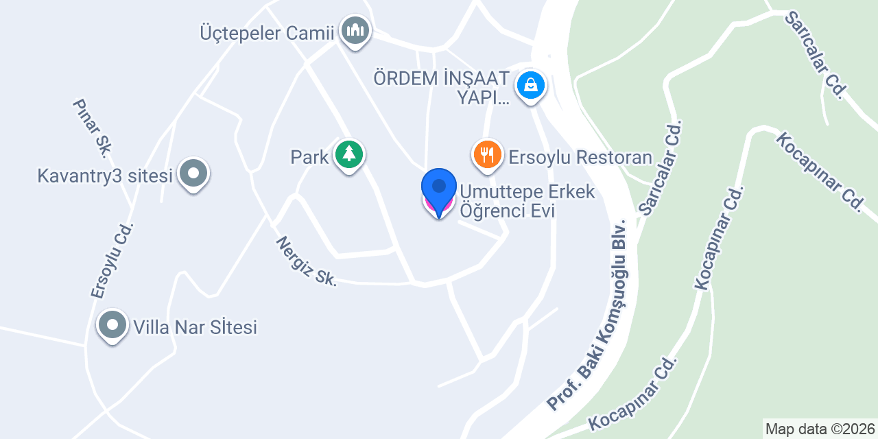 Umuttepe Erkek Öğrenci Evi konumu
