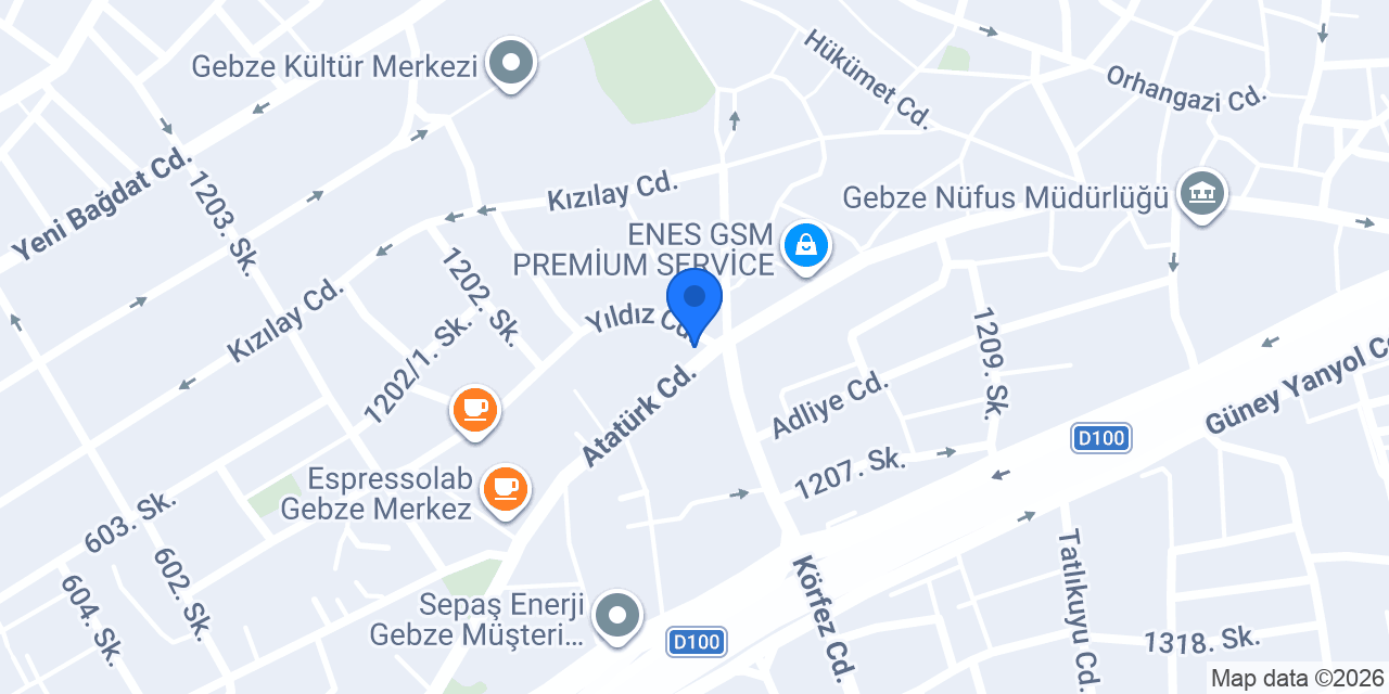 Gebze Taksi konumu